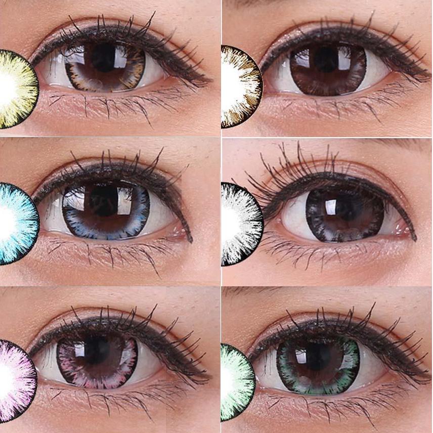 

1 пара смешанной расы большого диаметра очарование большие глаза девушка естественный цвет контактных линз