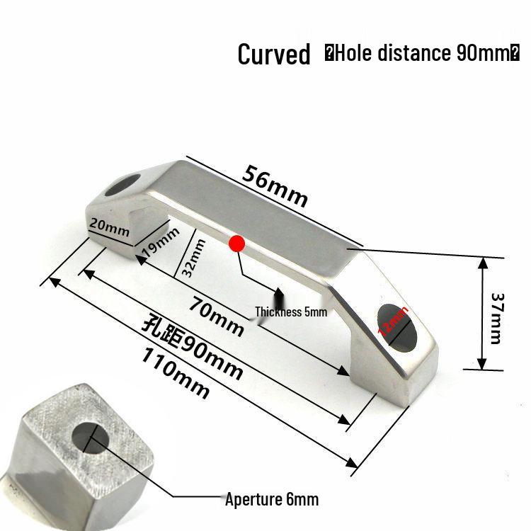304 Stainless Steel Heavy-Duty Bow-Shaped Surface-Mounted Door Handle