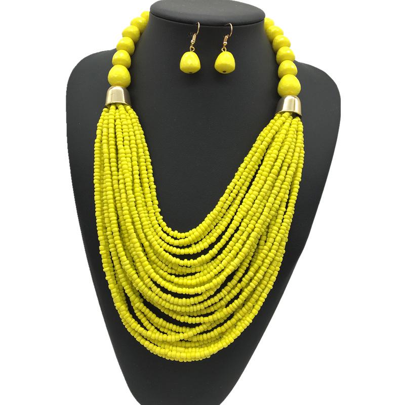Bohemian Multi-layer Ethnic Seed Bead Necklace Set