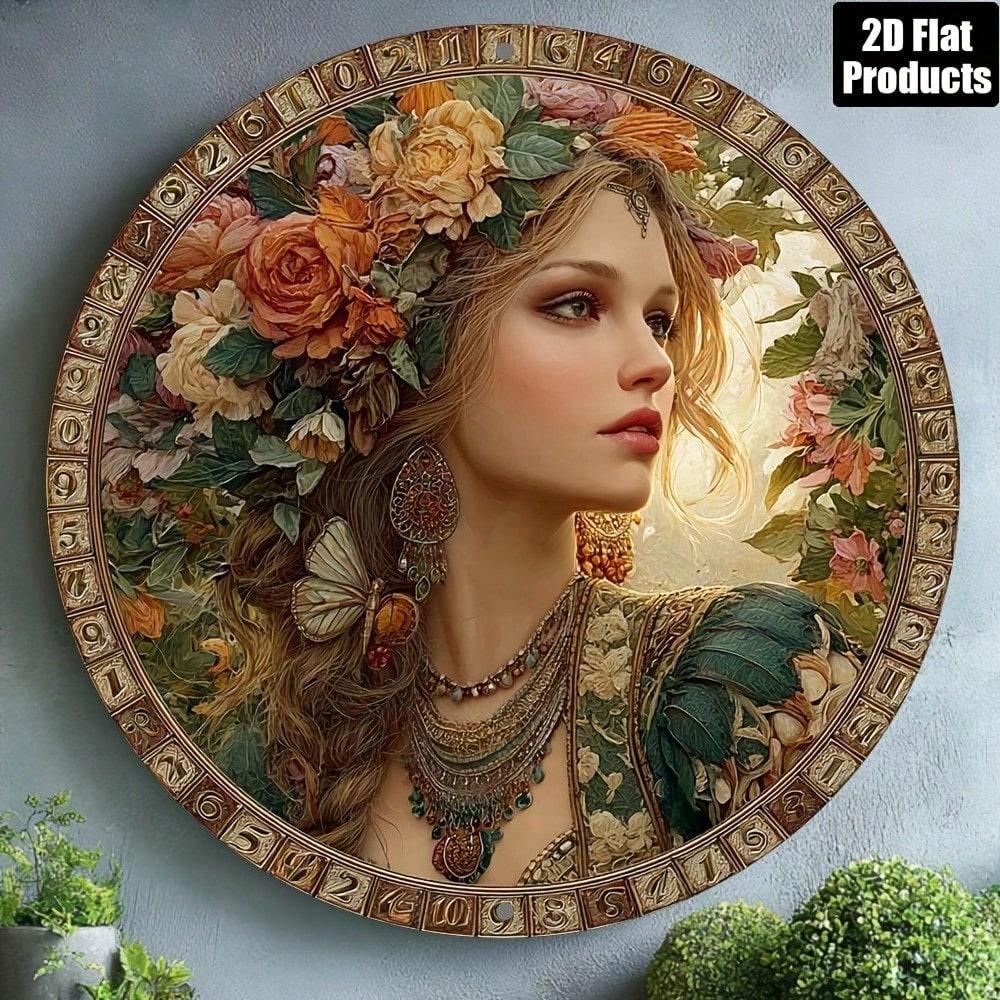8x8 Inch Round Aluminum Metal Plaque Rustproof Wall Art For Bar Kitchen Cafe Office Holiday Decor