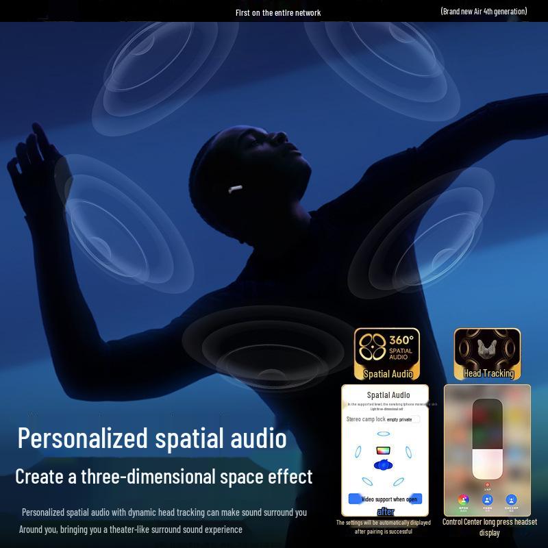 2025 Air4 Bluetooth Headphones: Fourth-Gen Sports Headphones with Active Noise Cancellation for Apple