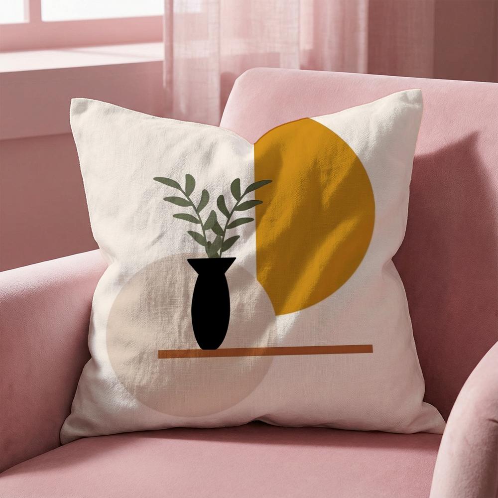 Trend Rustic Geometric Floral Cushion Cover Multi-Scene Pillow Cover for Home & Car - Reversible, Soft & Durable for Daily Use