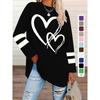 T-shirt da Donna Taglie Forti, Maglia Casual a Girocollo Manica Lunga con Stampa a Cuore, Abbigliamento da Donna Taglie Forti all'Ingrosso