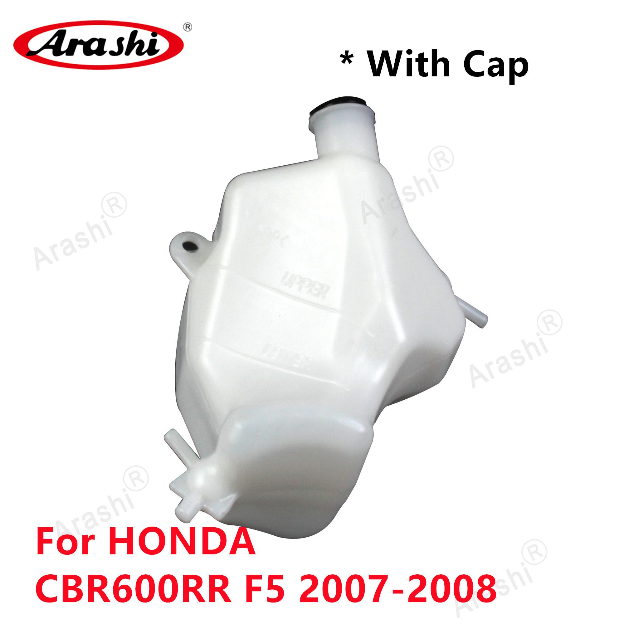 Arashi Coolant Reservoir Tank  For HONDA CBR600RR F5 2003 - 2008 Plastic Caps Water Storage Overflow Bottle CBR 600 RR 2004 2005 CBR600RR F5 07-08