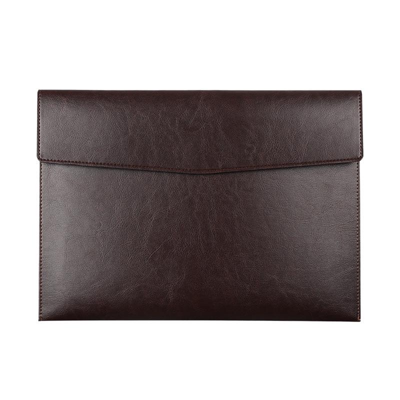 Custom Leather A4 Document Briefcase - Large Capacity Student & Business Organizer
