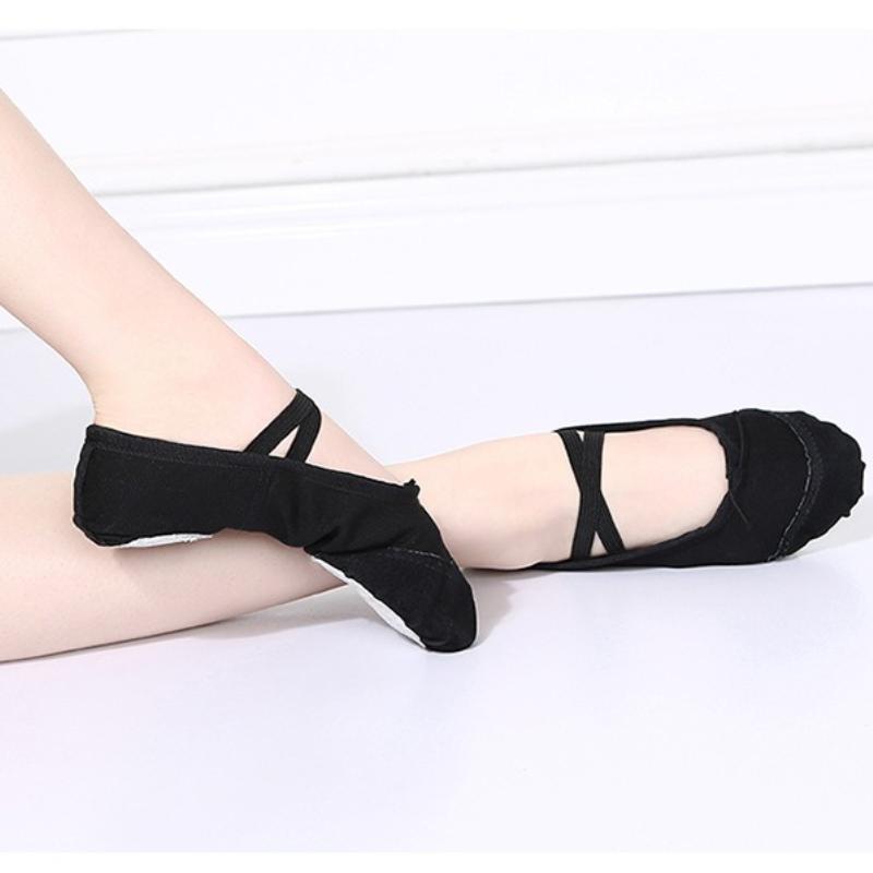 Adult Kid Child Ballet Canvas Dance Shoes Soft Pointe Gymnastics Dance Slippers With Drawstring
