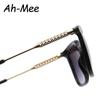 Protective Glasses 2pcs Fashion Female Square Sunglasses Women Men Color Gradient Sun Glasses Alloy Frame Simple Style Shades