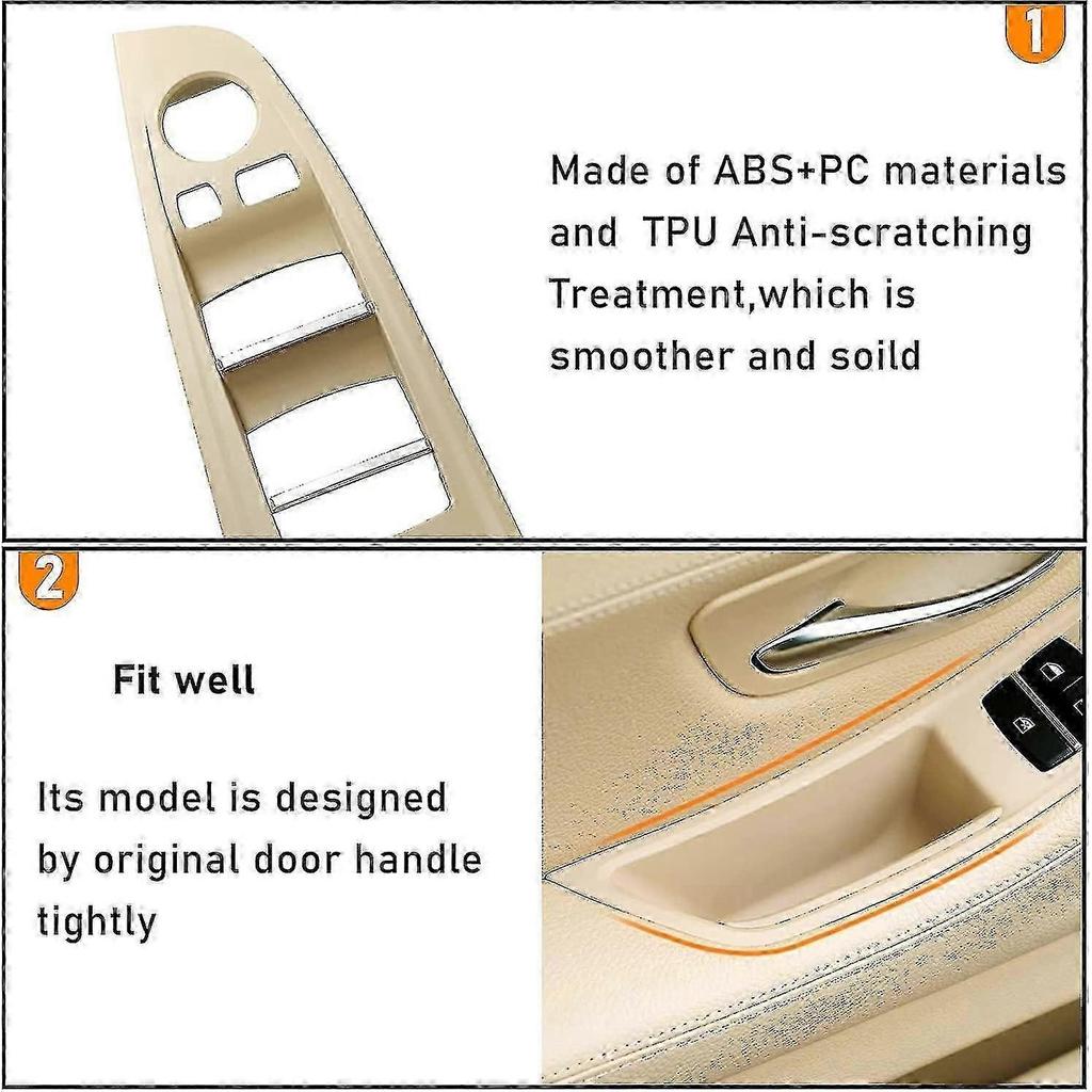 For Bmw 5 Series F10/f11 Door Handle, Front Door Handle, Left Inner Handle F10 F11: 520 523 525 528 530 535 (2010-2016) - Beige-Yvan