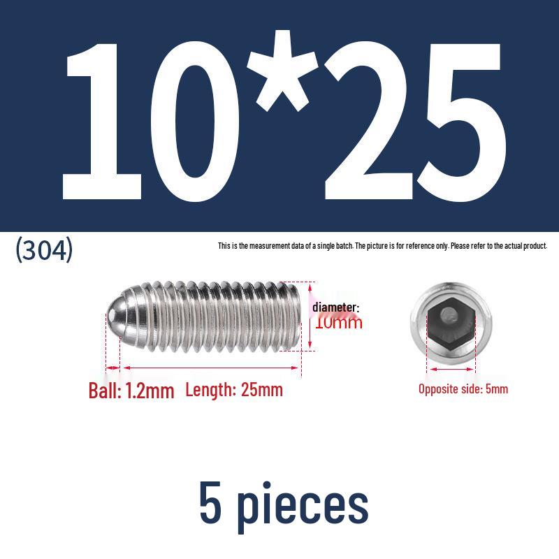 Stainless Steel Ball Plunger Set: M2.5-M16 Ball Screw Positioning Spring Plunger
