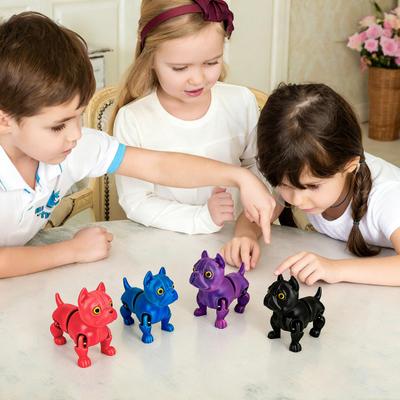 3D Printed Dog Model Fidget Toy Articulated Puppy with Movable Joints Flexible Animal Stress-Relief Toy Desktop Pet Gift for Collectors Home Decor
