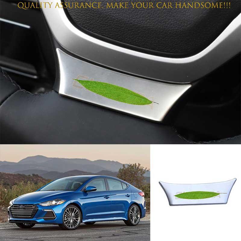 For Hyundai Elantra 2017-2020 Silver Steel Steering Wheel U Type Cover Trim 1PC