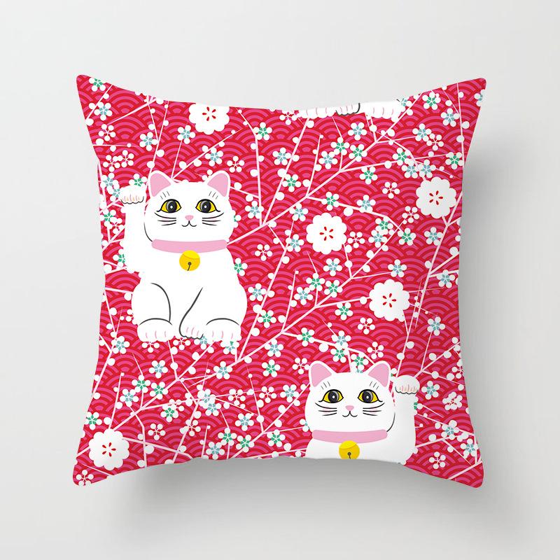 New Style of Lucky Cat Series Pillowcases, Home Office Sofa Pillow Cushion Covers, Seats
