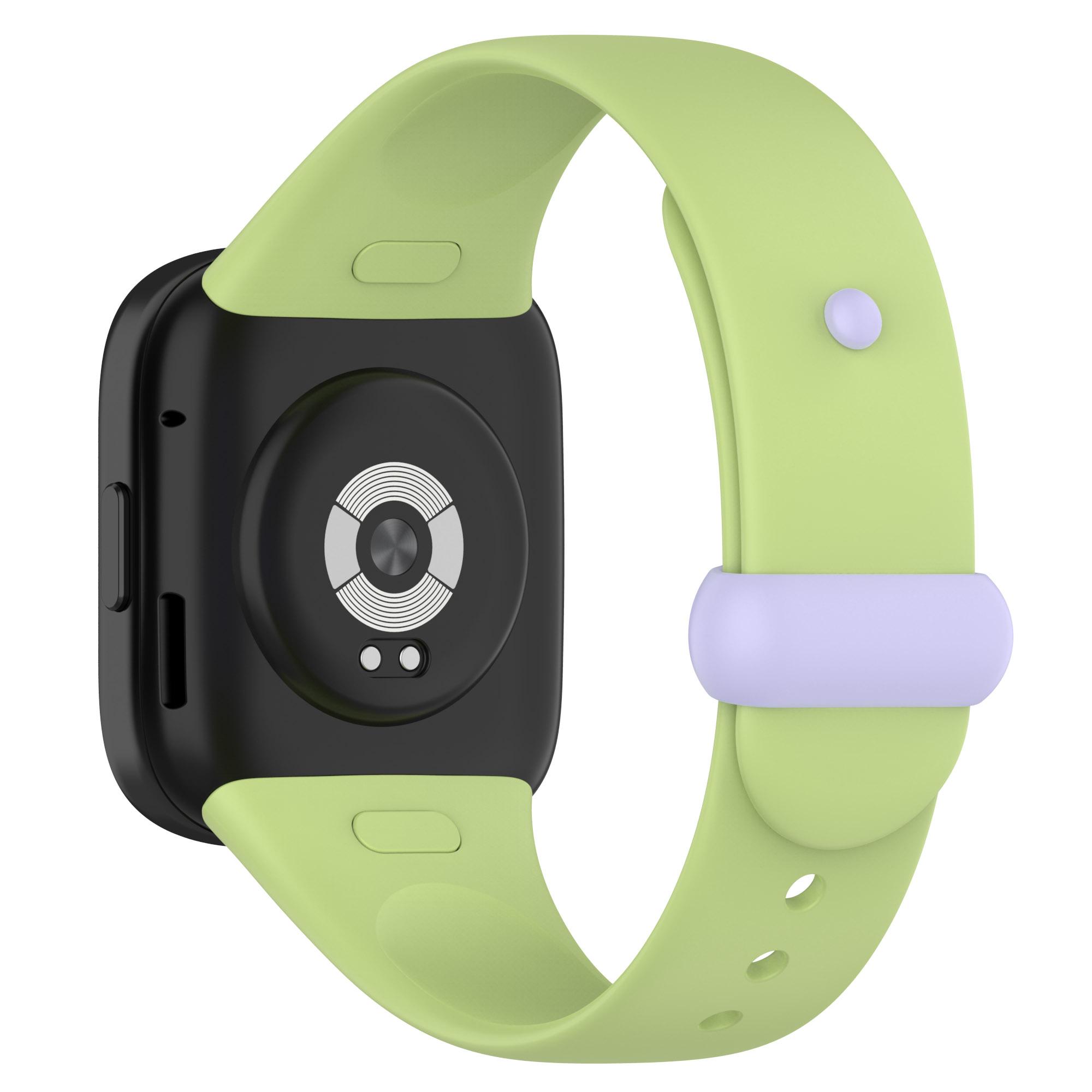 

Watch Band for Xiaomi Redmi Watch 3 Soft Silicone Strap with Button Buckle Lime/Purple