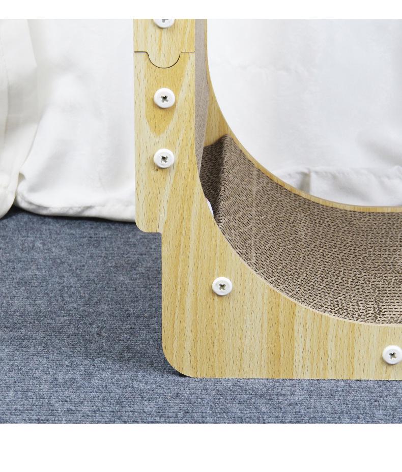 Large L-Shaped Wall-Mounted Cat Scratching Board and Bed Combo
