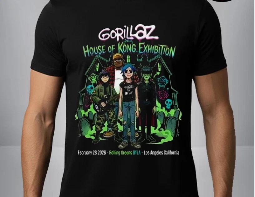 Gorillaz House Of Kong Exhibition Venue On Feb 26 2026 Unisex T-Shirt 4XL