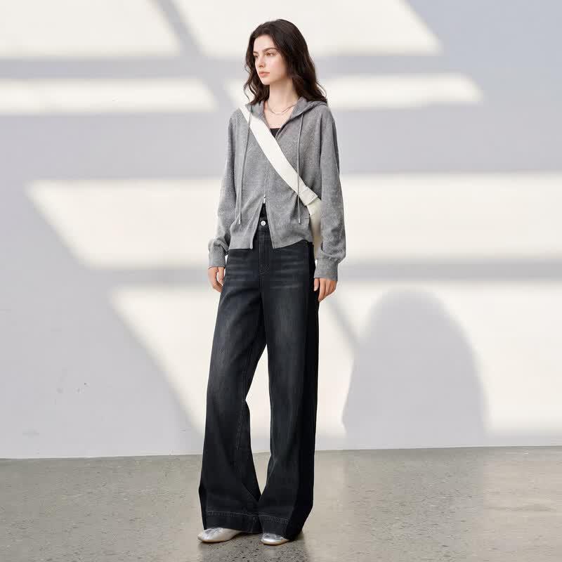 Sancai 2026 Autumn Women's Loose Wide-Leg Jeans