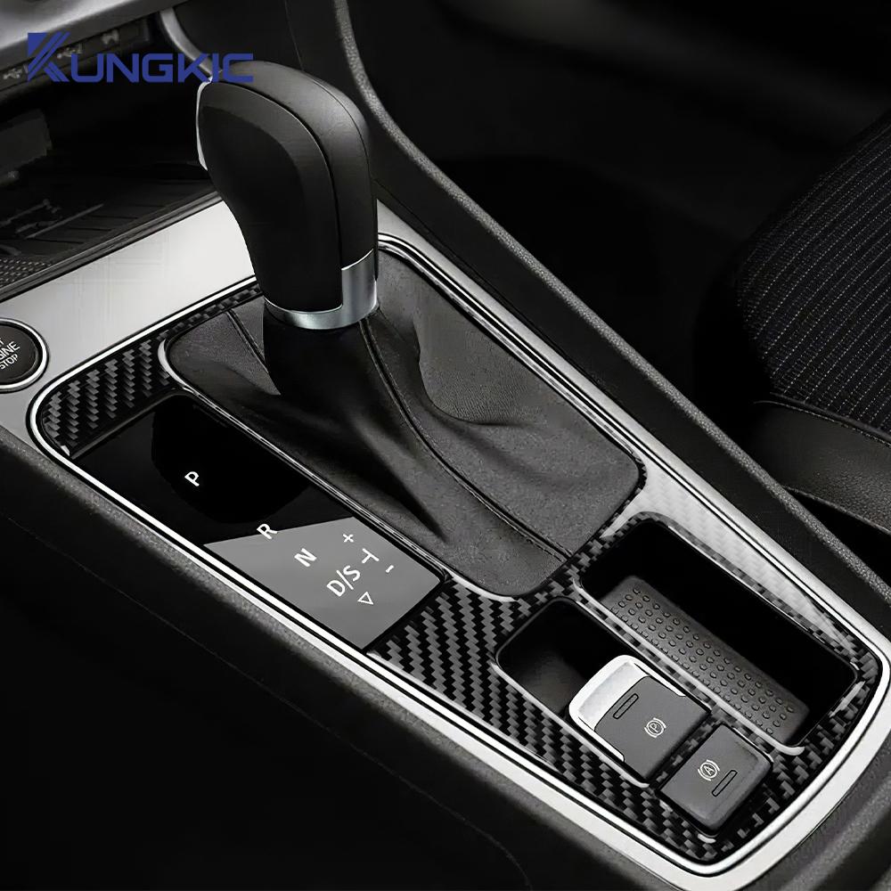 For Seat Leon 2017 2018 2019 Real Soft Carbon Fiber Sticker LHD RHD Car Gear Shift Inner Frame Panel Trim Interior Accessories