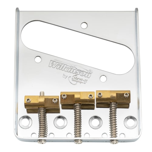 

Wilkinson WTB Telecaster Bridge with String Length Compensation, 3-Way Brass Saddles, for TL-Type Electric Guitars, Chrome