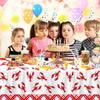 4Pcs Crawfish Tablecloth Birthday Party White and Red Crawfish Table Covers 51 x 86 Rectangle Lobster Table Cloth for Birthday Party Baby Shower