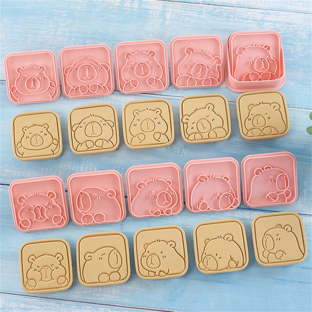 Set Of 10 Lovely Capybara Shaped Cookie Molds Pastries Moulds Perfect For Kids Baking And Family Bonding Time