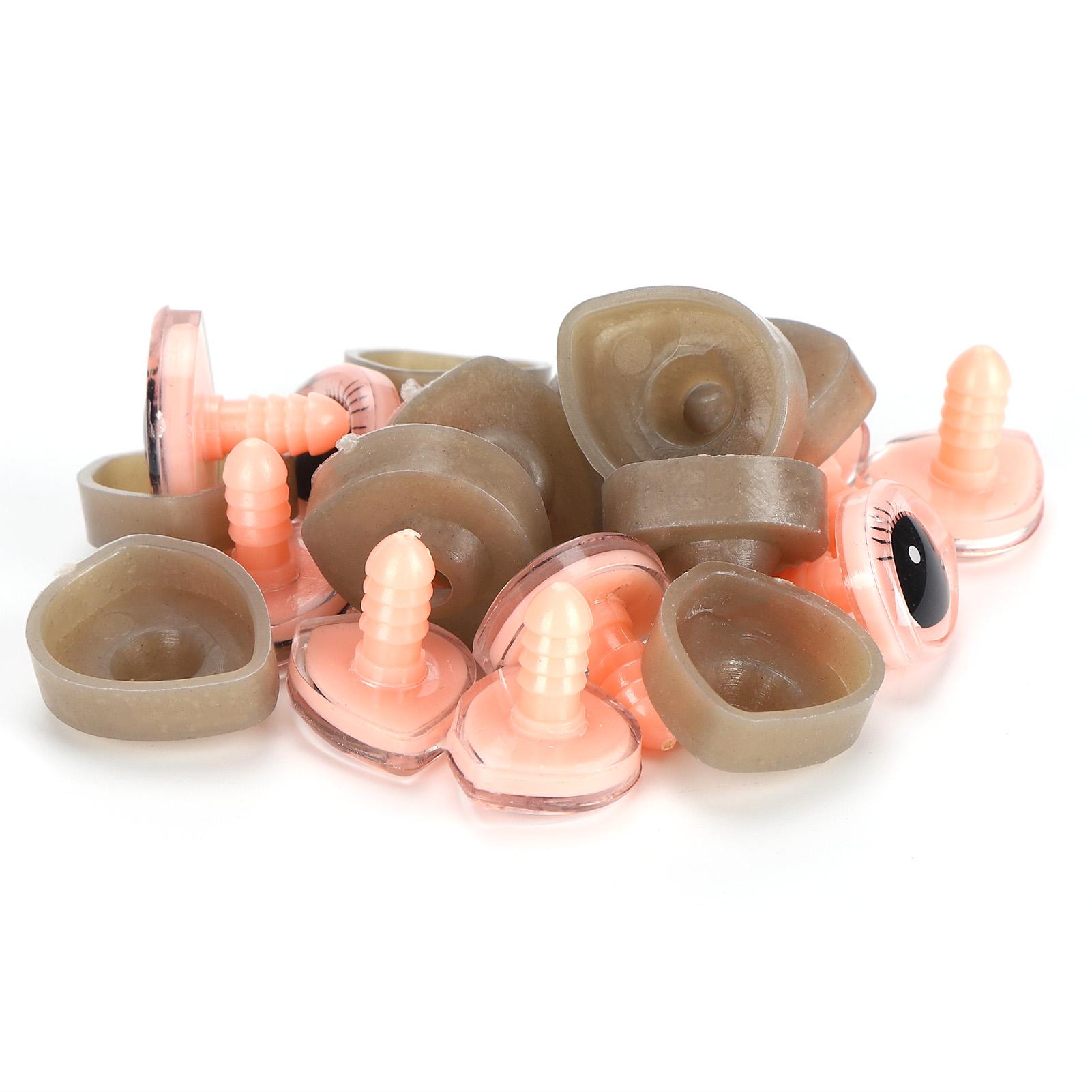 

10 наборов кукольных глаз, пластиковые треугольные 3-мерные ресницы, мультяшные глазные яблоки, игрушки, аксессуары 20x24 мм 20X24MM