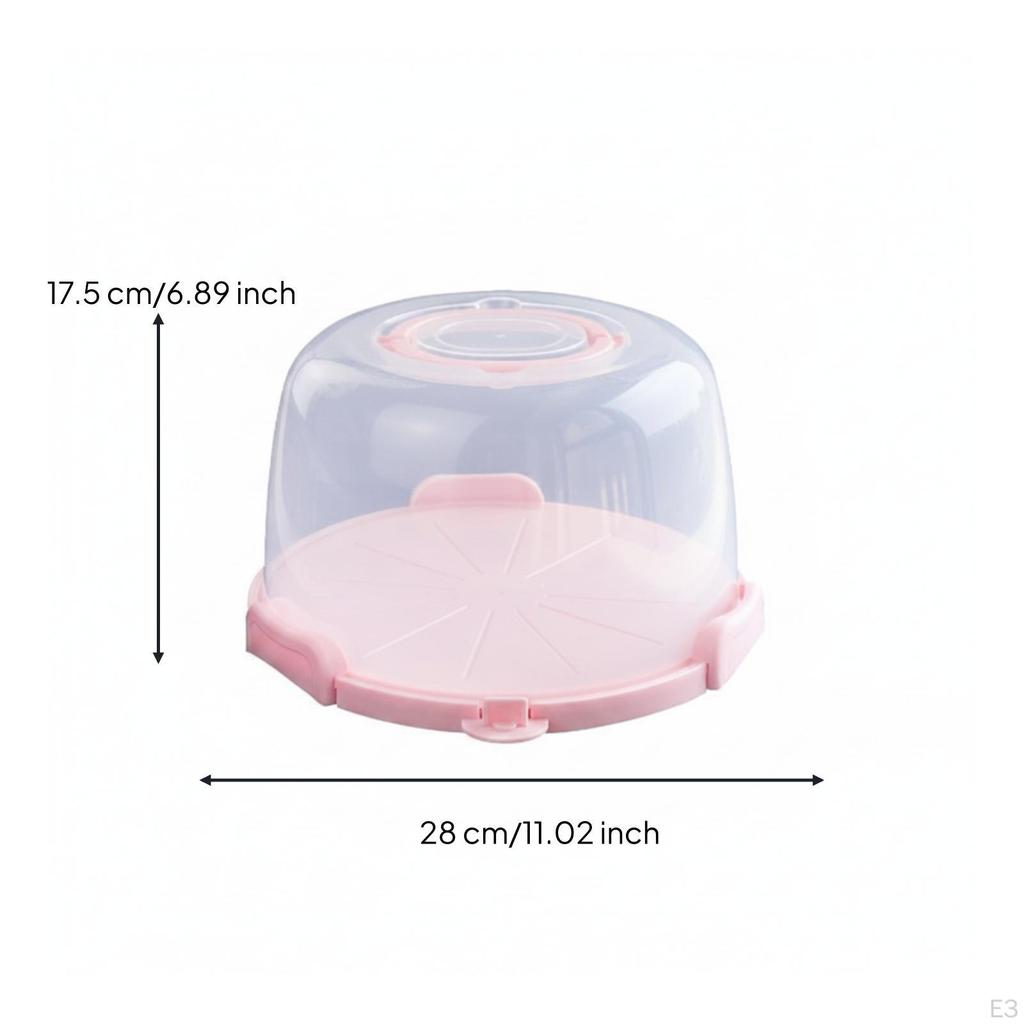 Cake Carrier with Dome Transparent Handle Clear for Home Cooks, Parties,