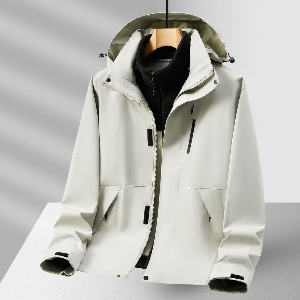 Velvet and Thickened Three-in-one Two-piece Jacket Autumn and Winter Jacket Mountaineering Jacket Outdoor Detachable Large Size