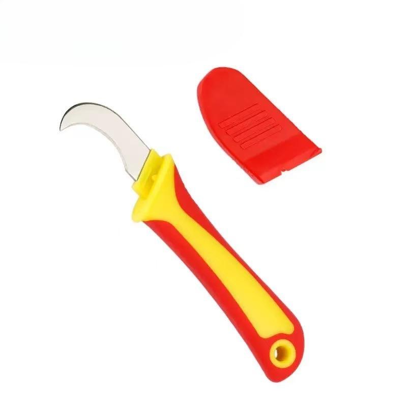 Multi-functional Plastic-handled Electrician's Knife, Cable Stripping Knife, Cable Cutting Tool for Wire Cutting.
