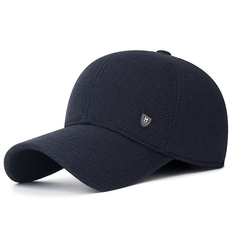Men's Earflap Baseball Cap - Stylish, Warm, Outdoor Hat for Middle-aged and Elderly Cyclists - Fleece-lined, Thick Cotton
