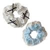 Hair Tie Dot Print Lace Splicing Bowknot Decor Hair Band High Elasticity Soft Fabric Ponytail Holder Hair Accessory