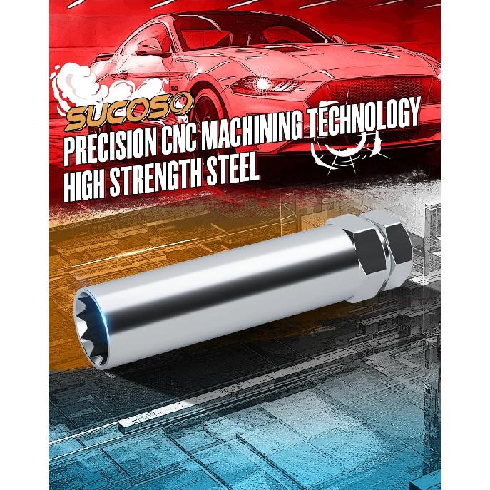 10 Spline Lug Nut Key Replacement For TA20-19/21 Fit Bimecc M12X1.5 M14X1.5 10 Spline Lug Nuts And Lug Bolts, 10 Point Lugnut Socket With 3/4"(19Mm)