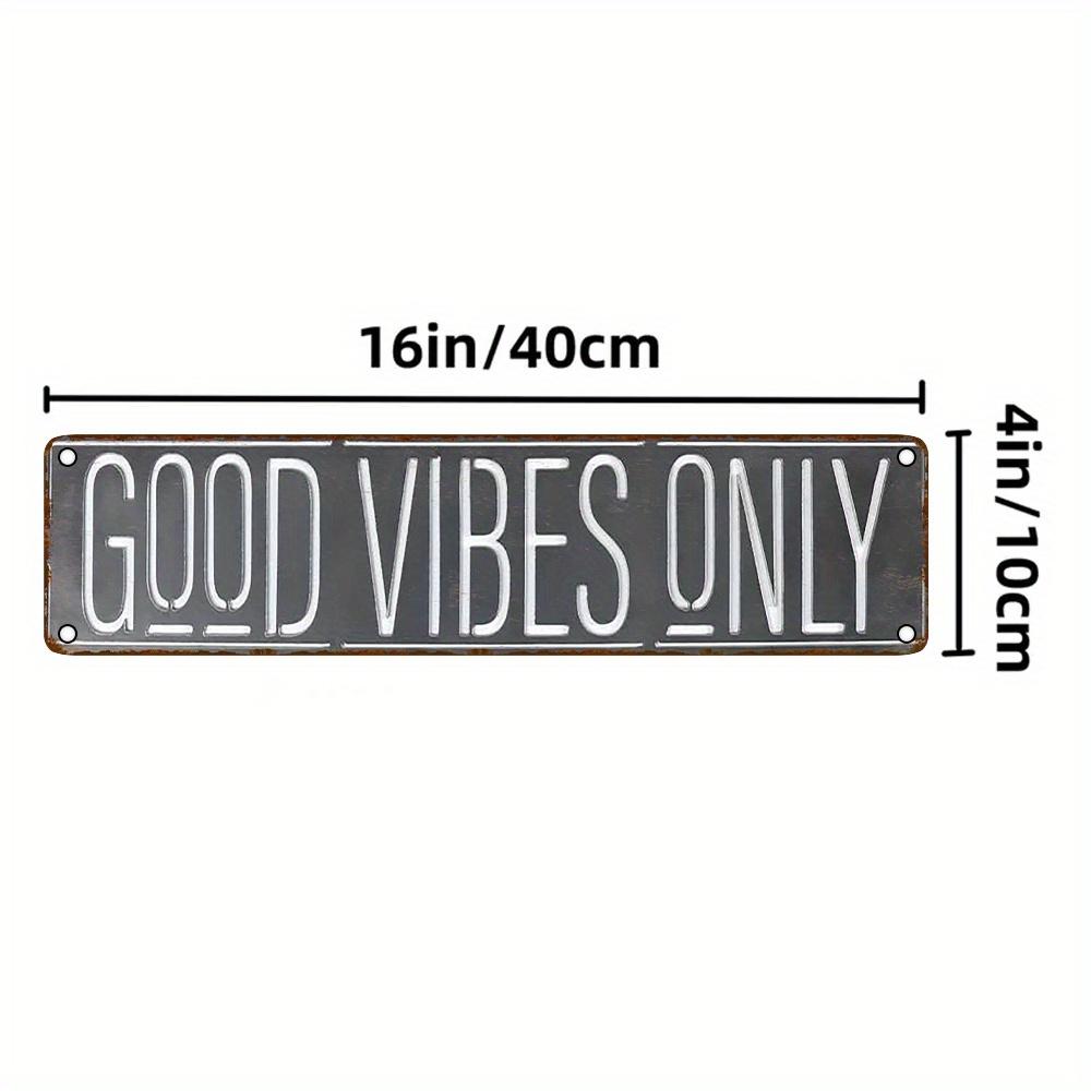

Алюминиевая табличка Только хорошие вибрации - 16x4 дюйма | УФ-печать, Прочный металлический настенный декор для дома, бара, кафе и улицы чёрный