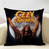 LOGO OOzzy Osbourne  Cushion Cover Natural Linen Organic Fabric DoubleSided Printing Room Sofa Decor Pillow Case