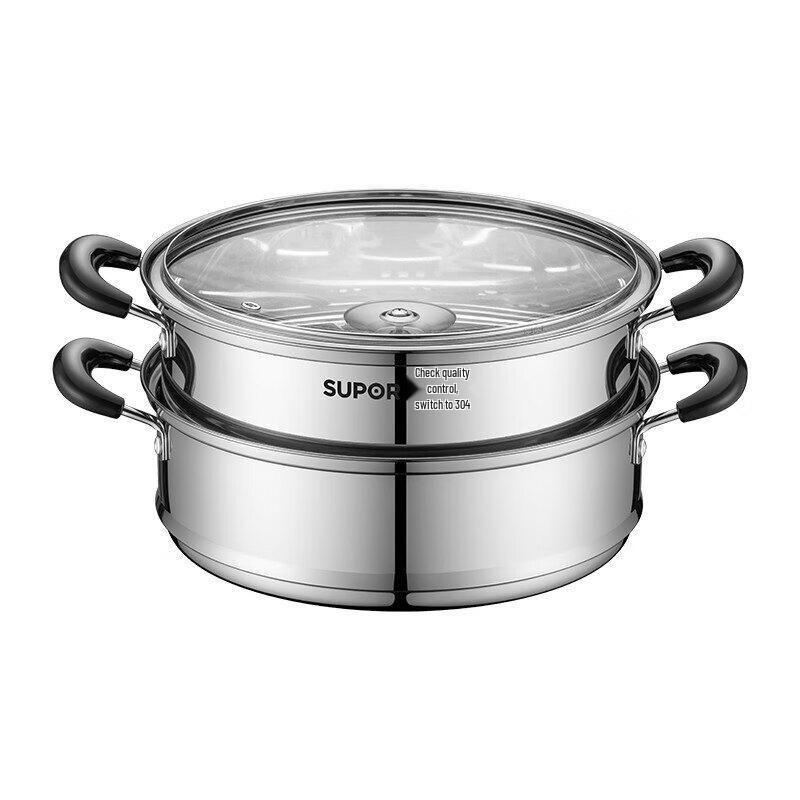 SUPOR 304 Edelstahl 26cm Doppelschichtiger Dampfgarer