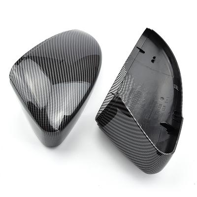 2Pcs Carbon Black Side Wing Mirror Cover Rearview Mirror Caps Replace For VW Passat B7 CC Scirocco Jetta MK6