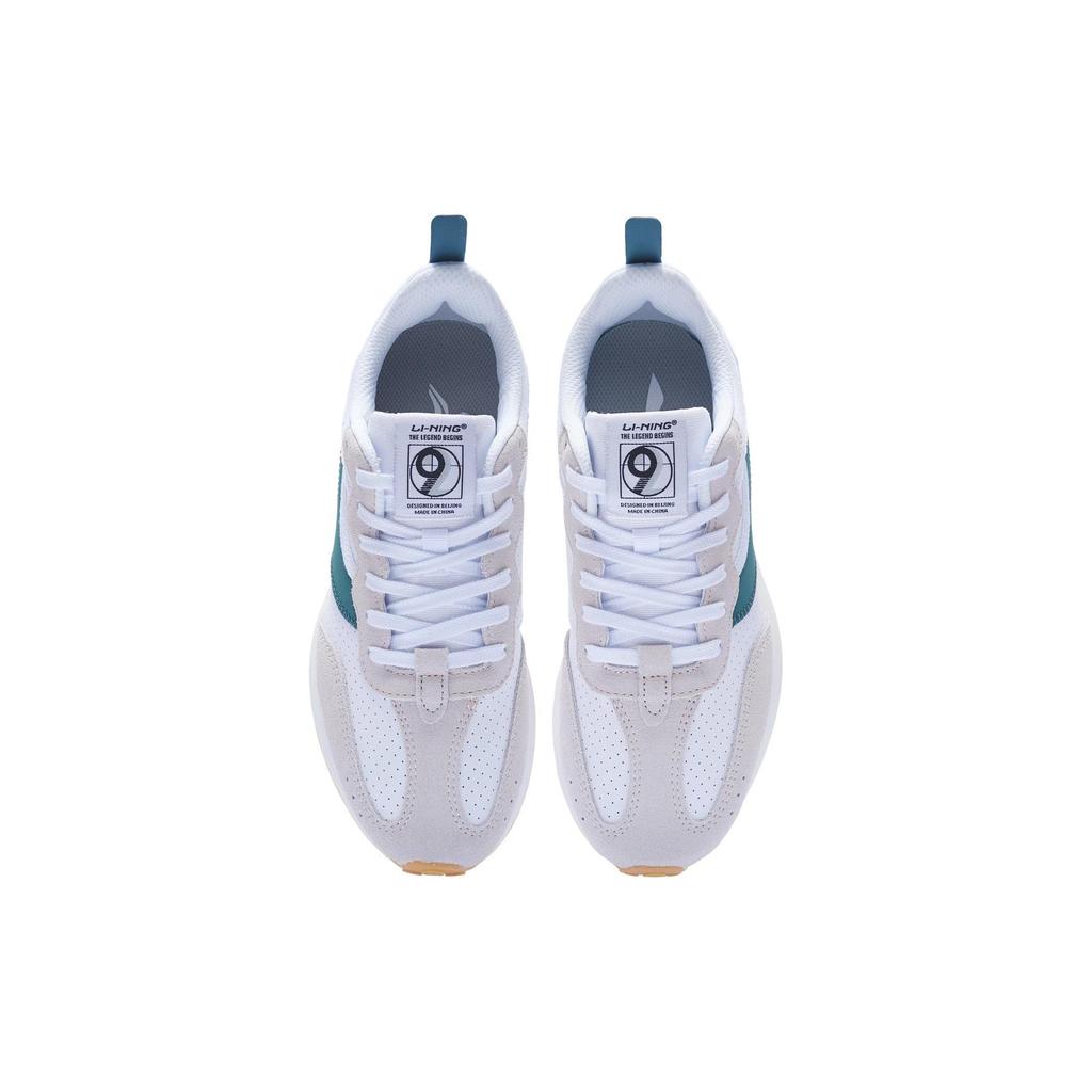 Li Ning Fangyuan Classic Slip Resistant Abrasion Resistant Low top Sports Casual Shoes Women's White Gray Green AGCT048-1
