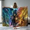 ffvii Game Print Flannel Blanket High Quality Warm Comfortable Cover for All Seasons Perfect for Gifts Home Decor