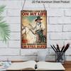 2D Flat, 1pc 7.87*11.8 Vintage Old West Denim Aluminum Sign | Rustic Wall Decor with Cowboy Riding Horse Design, Perfect for Western Lovers, Ranch