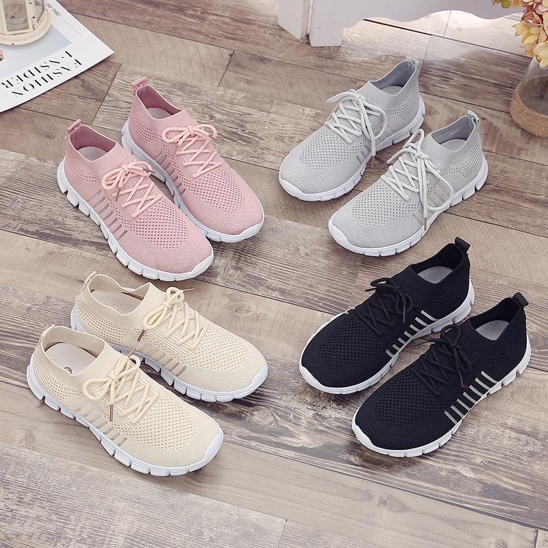 Plus Size Women's Breathable Flyknit Sneakers - 2021 Spring/Autumn Collection