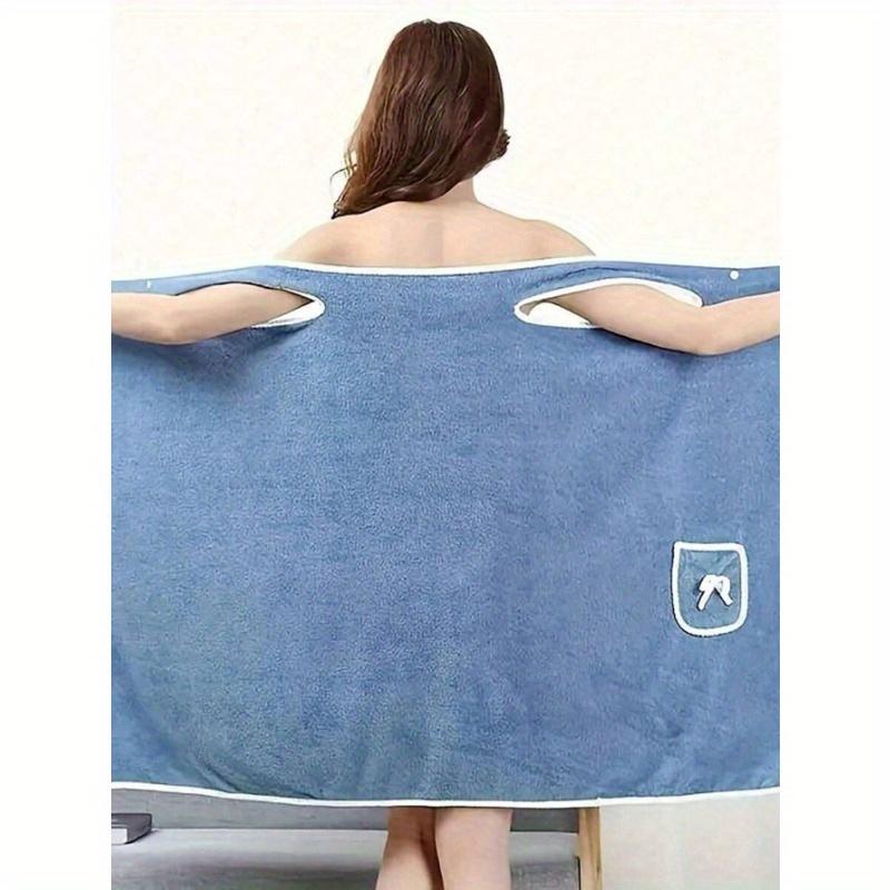 Wearable Bath Towel Set - Adult With Pocket Storage Bath Towel Thickened Strong Absorbent Quick Drying - Suitable