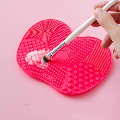 Almohadilla de Silicona de Color Puro para Fregar Manzanas con Ventosa Antideslizante Pequeña Almohadilla Limpiadora para Brochas de Maquillaje