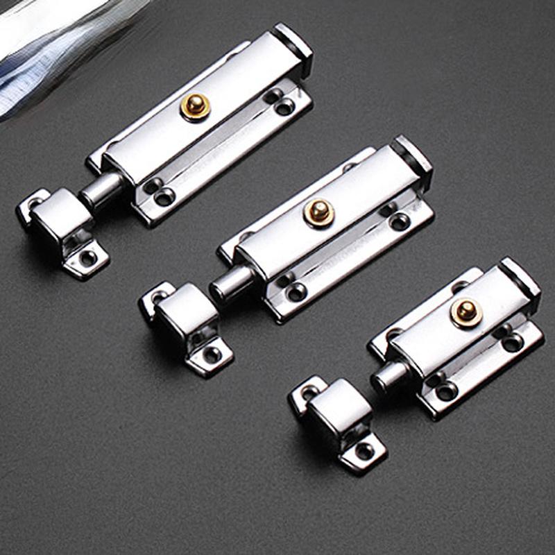 Thickened Stainless Steel Bolt Surface-mounted Automatic Spring Wooden Bolt Anti-theft Bathroom Door and Window Lock Door Bolt Bolt