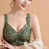 Embroidered Bra Women's Gathering Bra No Steel Ring Bra Adjustable Bra Double Breasted Bra