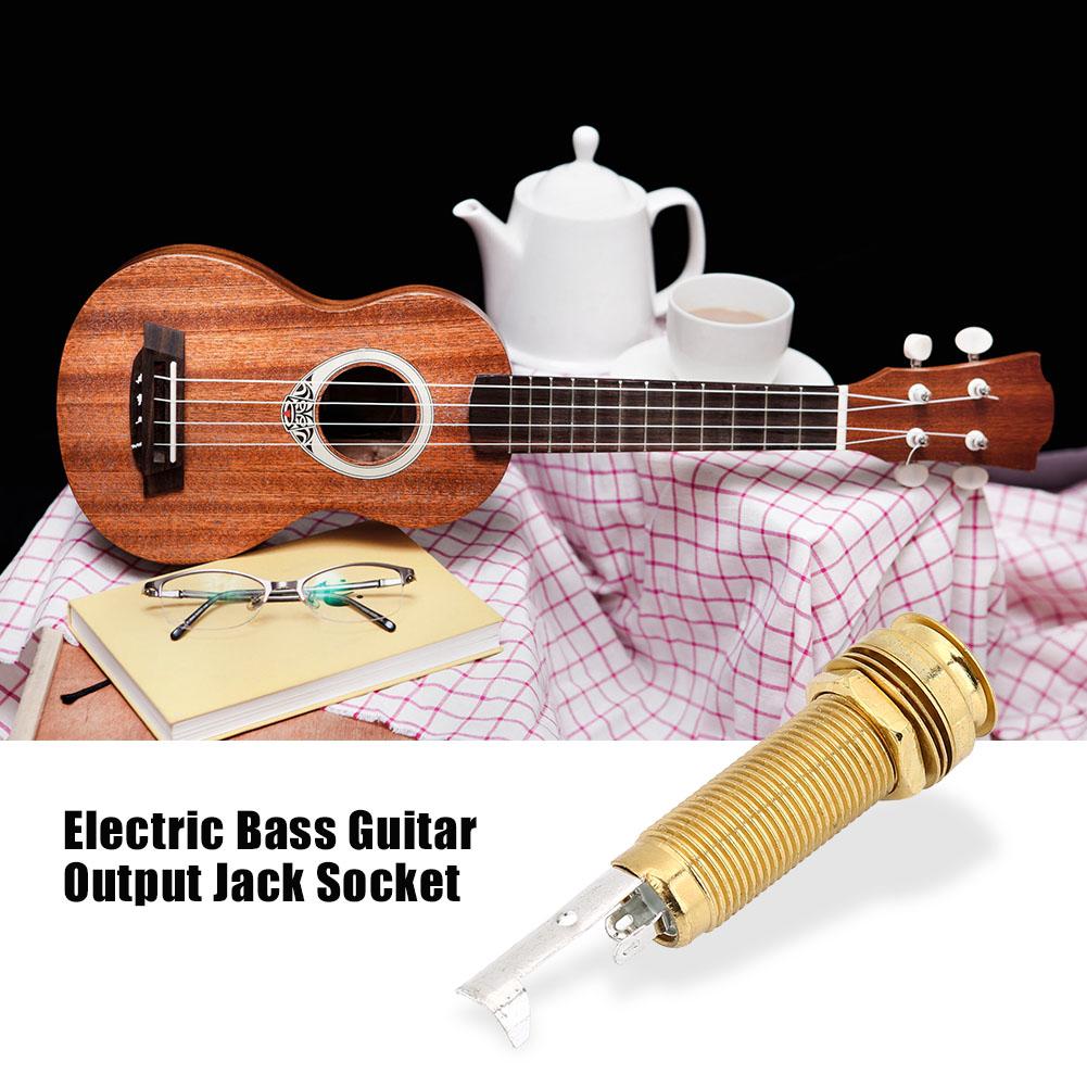 1Celsius4inch Cylinder   Threaded End Pin Output   Socket for Electric Guitar Bass (Gold)