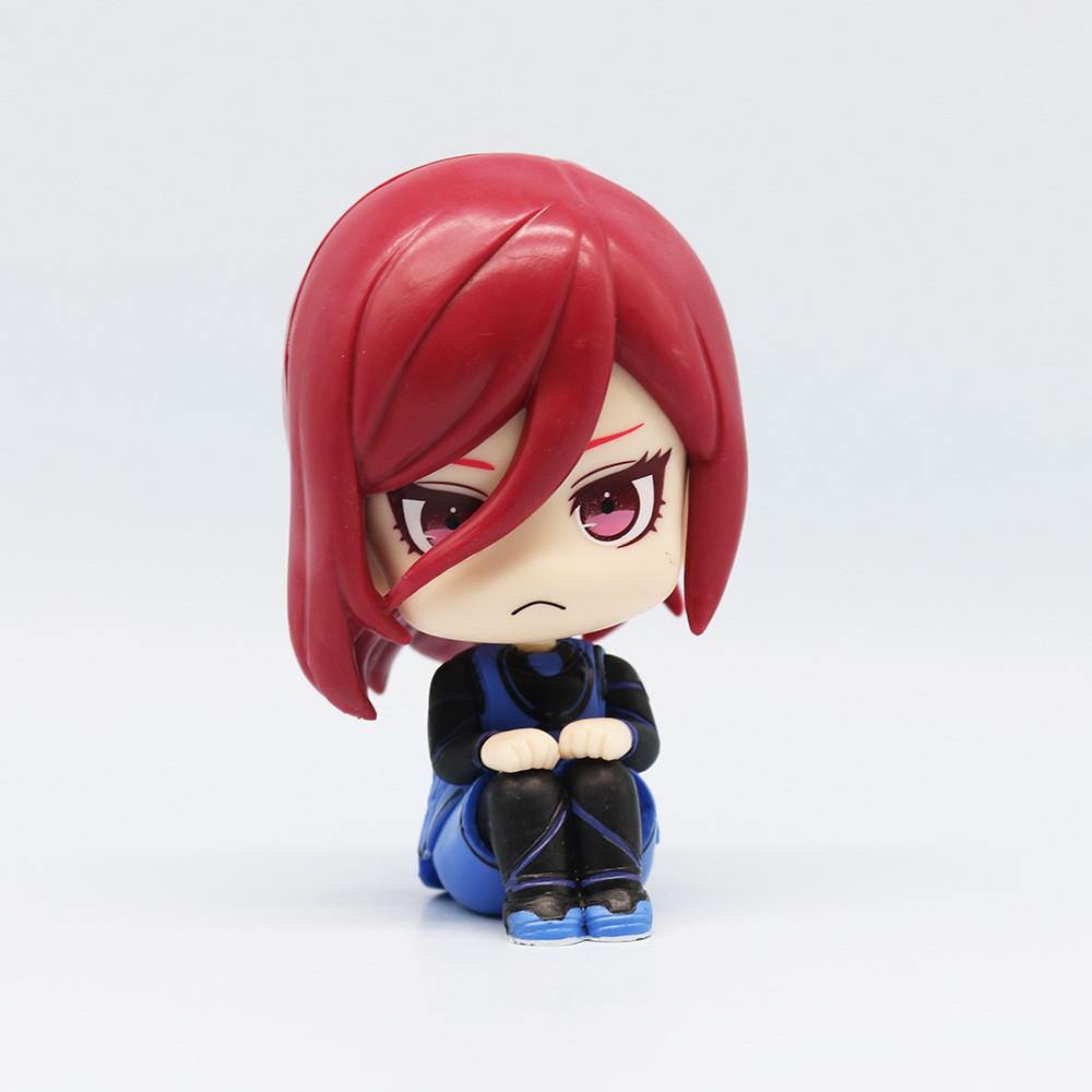 Cute Q Version Blue Lock Figure Pvc 11cm Desk Car Ornament Anime Character Chigiri Hyoma