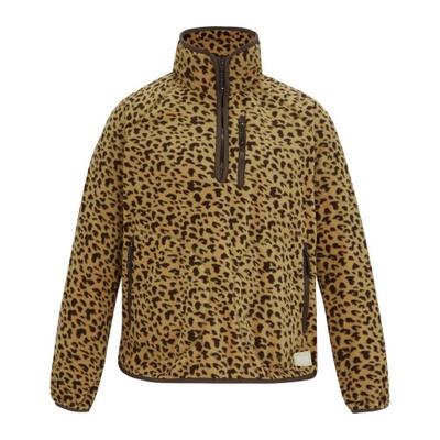 Womens/Ladies Frankie Leopard Print Half Zip Fleece Top