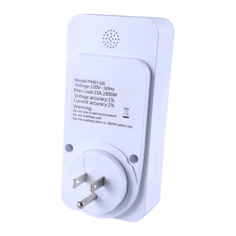 Electricity Usage Monitors Plugs Power Watt Voltages Meter with Digital LCD, Overloads Protections for Energy Saving