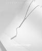 MODIAN S925 Sterling Silver Elegant Y-Chain Necklace with Full Diamond for Women