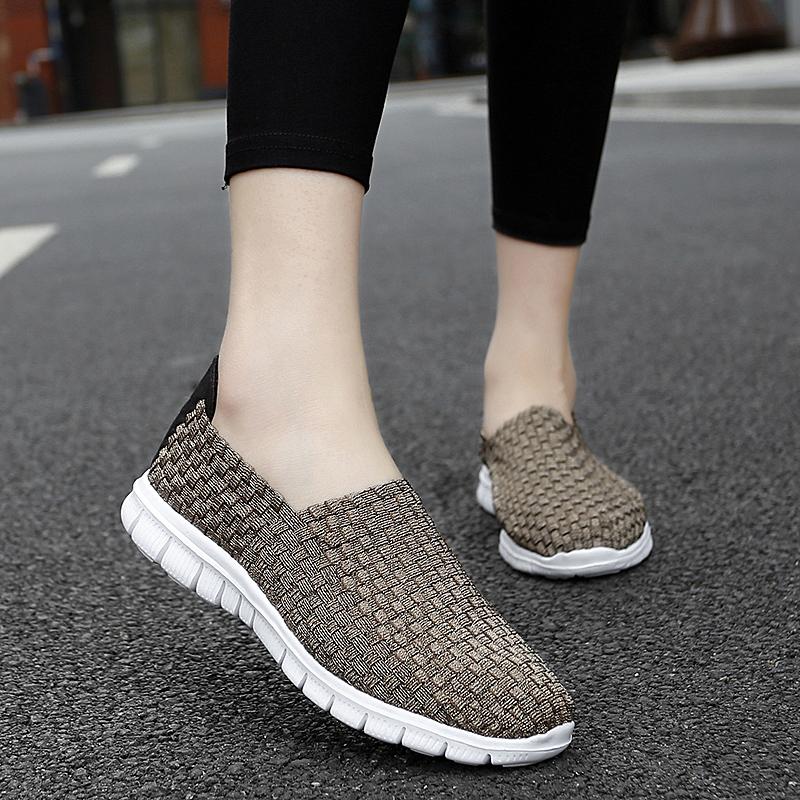 Summer Women Lightweight Slip On Sneakers Casual Plus Size Flats Moccasins Soft Beach Walking Sports Shoes