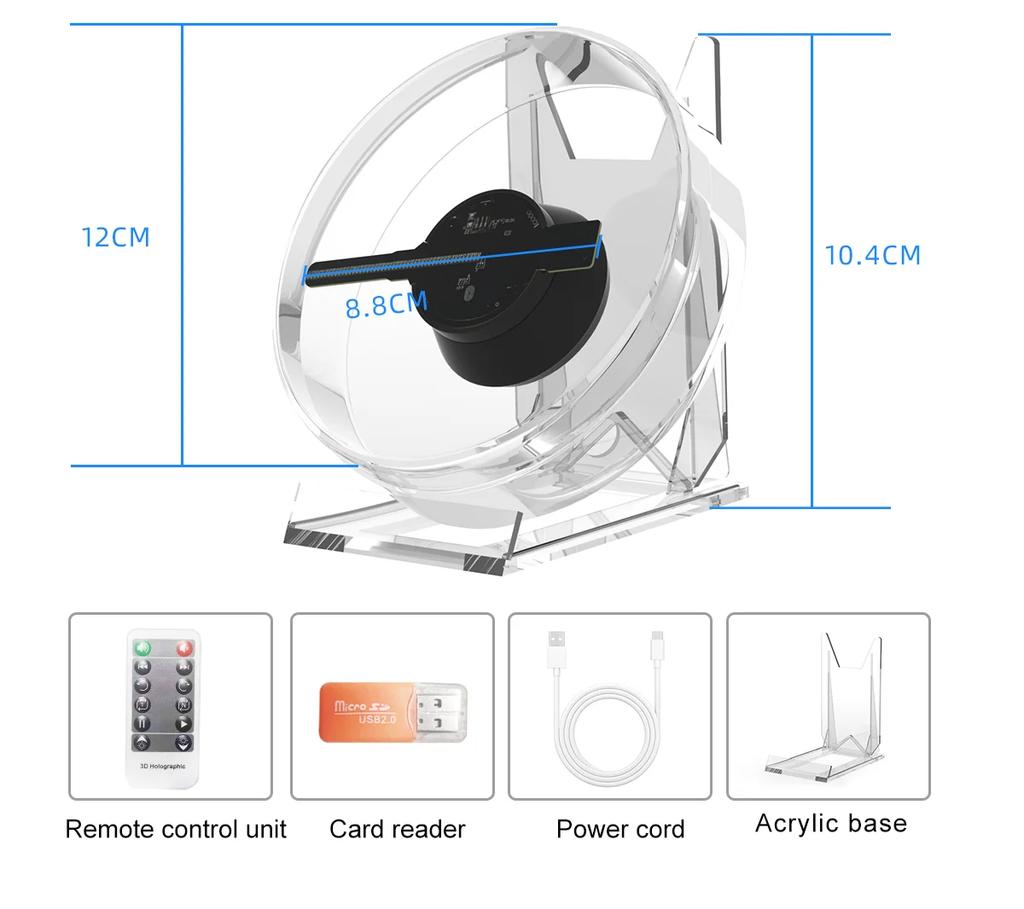 3D Hologram Fan Mini Projector Advertising Display Light Hologram Projector for Shopping Mall Store Shop Bar with Remote Control